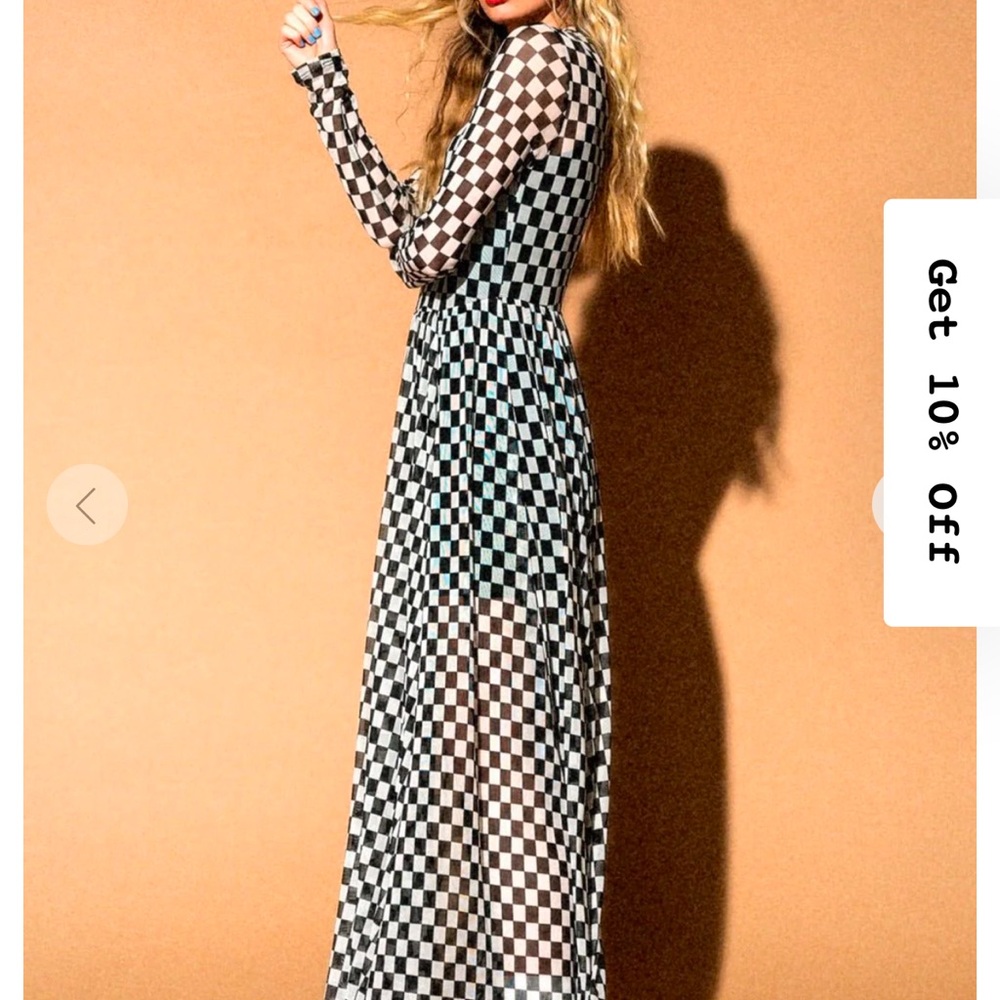Black and White Maxi Dress with Wrap Tie Front Long Bishop Sleeves